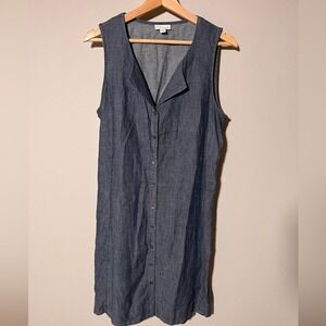 J. Jill‎ Denim Blue Sleeveless Midi Dress | Women's Casual Classic Style